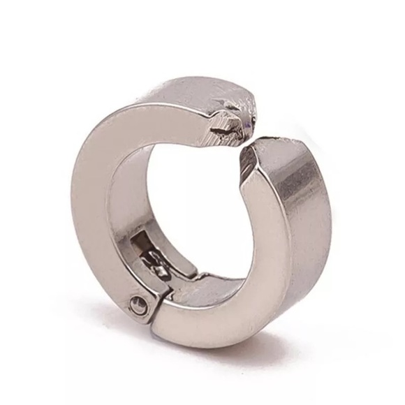 🌺stunning Gothic Rock hiphop round Multicolor Titanium steel ear cuff clip ring - Picture 6 of 16